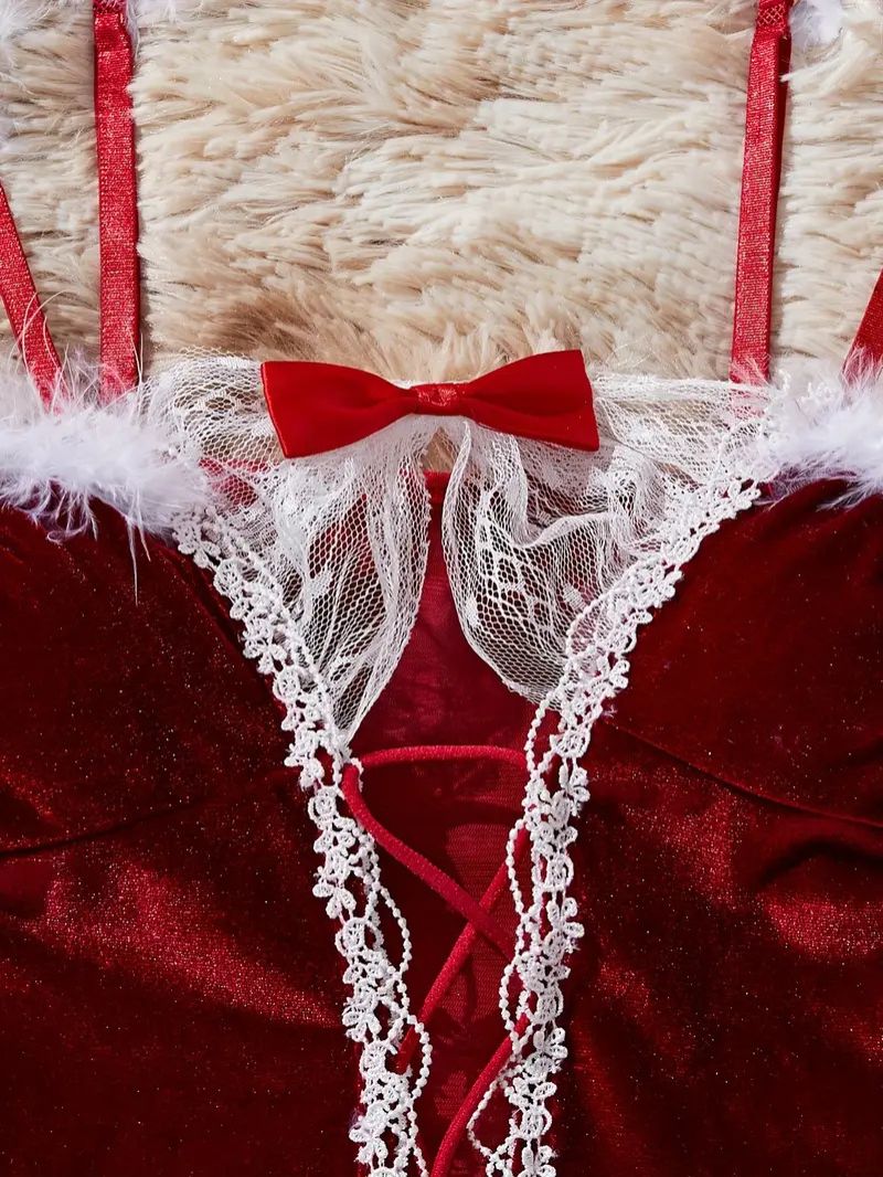 Irresistible Lingerie Set: Dress, Panties, Hairband & Tie