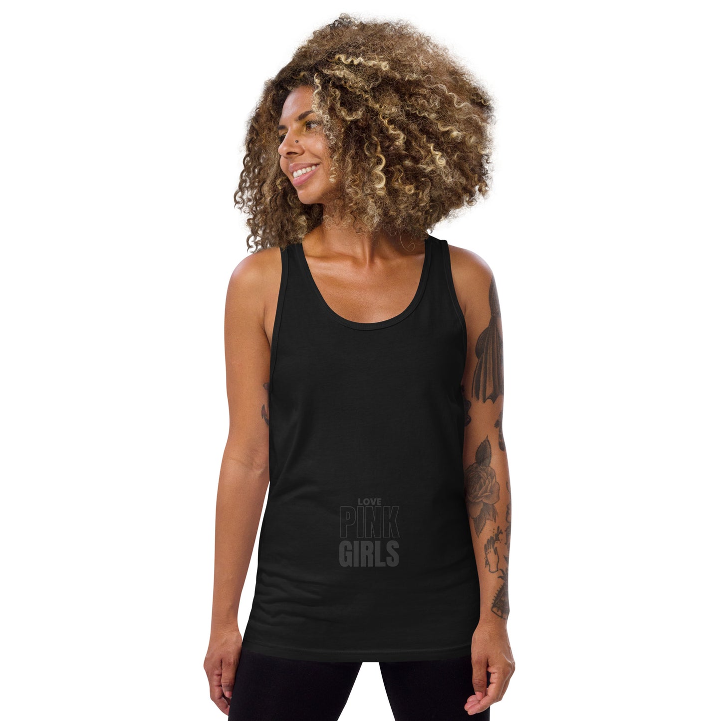Love Pink Girls Black Tank Top