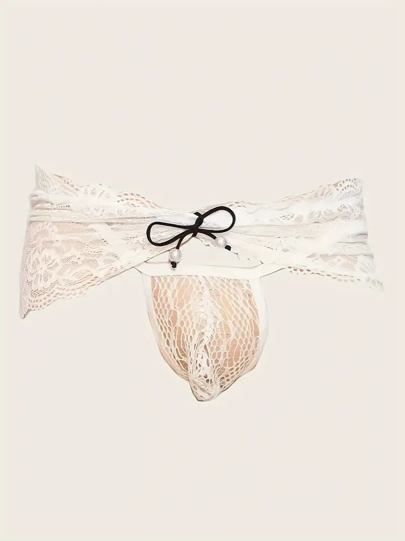 Men's Sensual Lace Thong - Sizes Small to Large