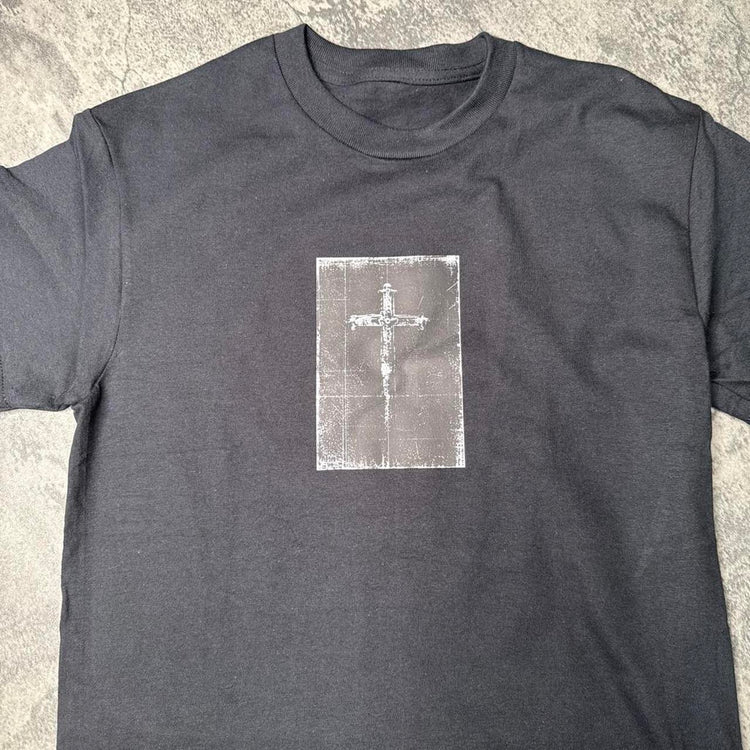 Distressed Cross Small Print Tee real front photo