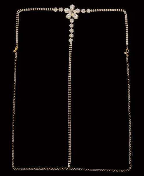 Rhinestone Ultra Sparkle Gold Luxury Thong | Sexy Panties