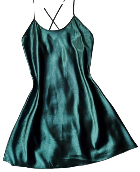Satin Mini Nightdress | Green Seduction Sleepwear