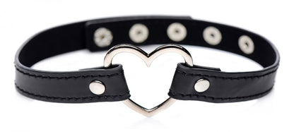 Chrome Heart Black Choker | Edgy Heart Necklace