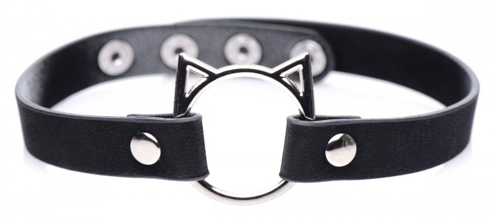 Black Kitty Ring Choker | O-Ring Collar Necklace