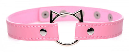 Pink Kitty Ring Choker