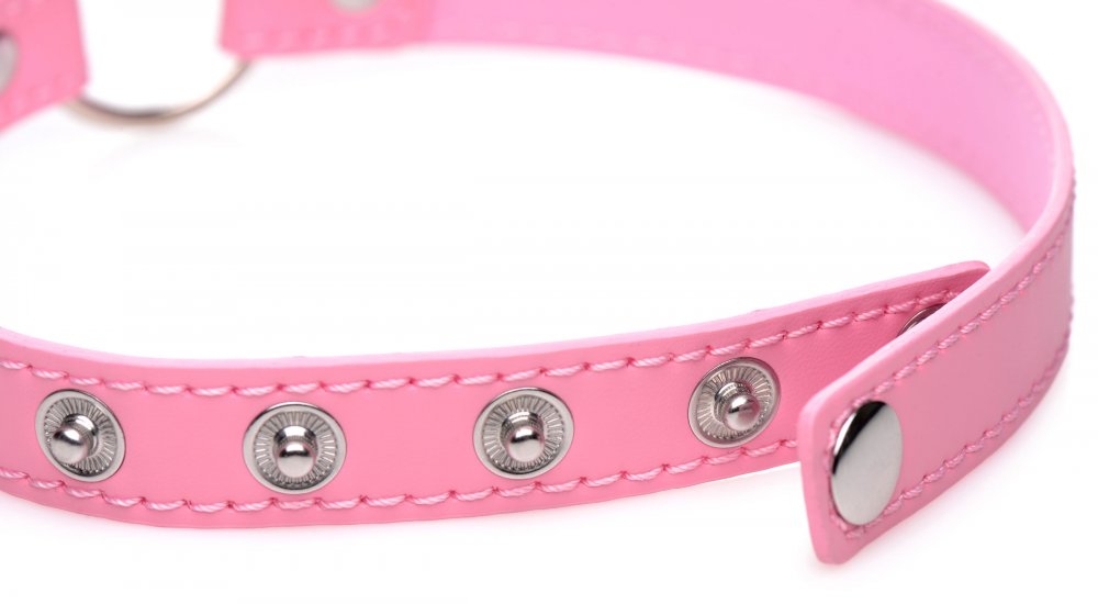 Pink Kitty Ring Choker