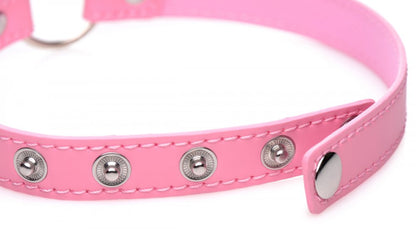 Pink Kitty Ring Choker