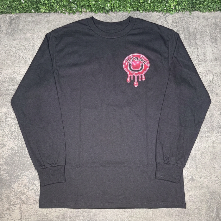 STONE Pink Drip Smile long sleeve flat lay