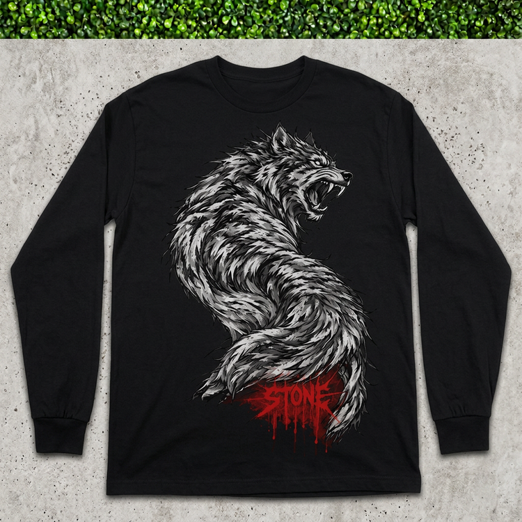 STONE Wolf Long Sleeve flat lay on concrete
