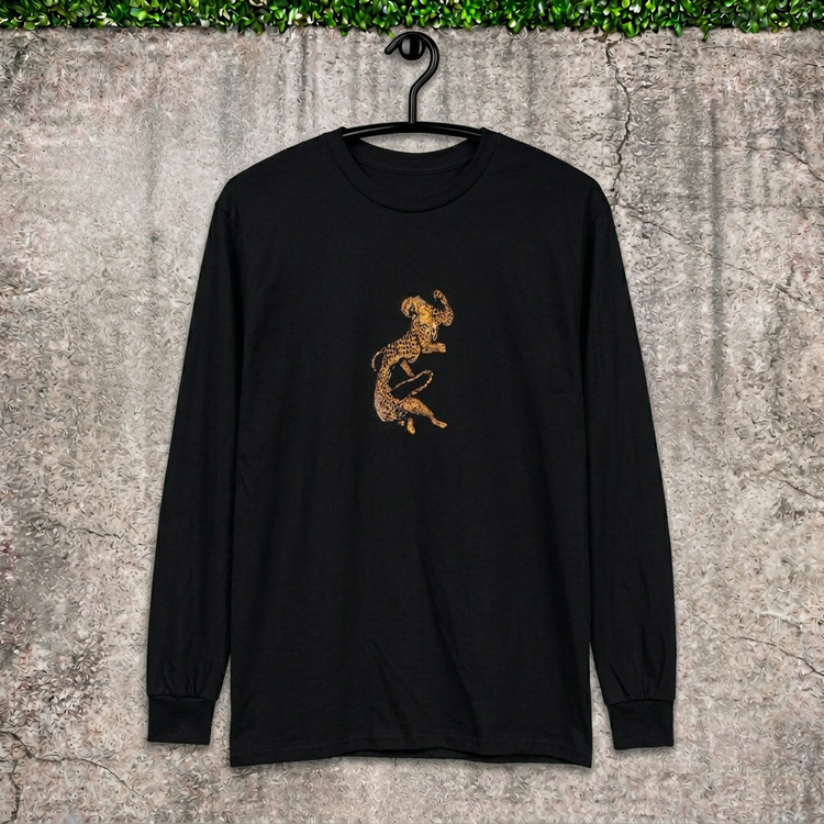 Twin Cheetah long sleeve on hanger
