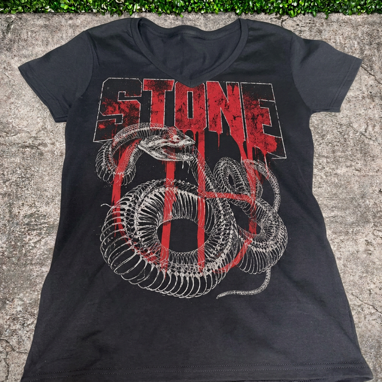 STONE Snake Bones Women's V-Neck Tee
