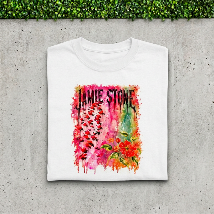 Jamie Stone Floral White Long Sleeve folded