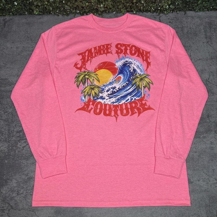 Couture Wave Pink long sleeve flat lay
