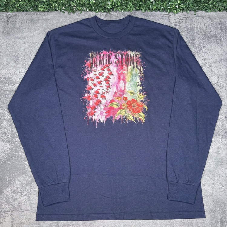 Jamie Stone Floral Navy long sleeve flat lay
