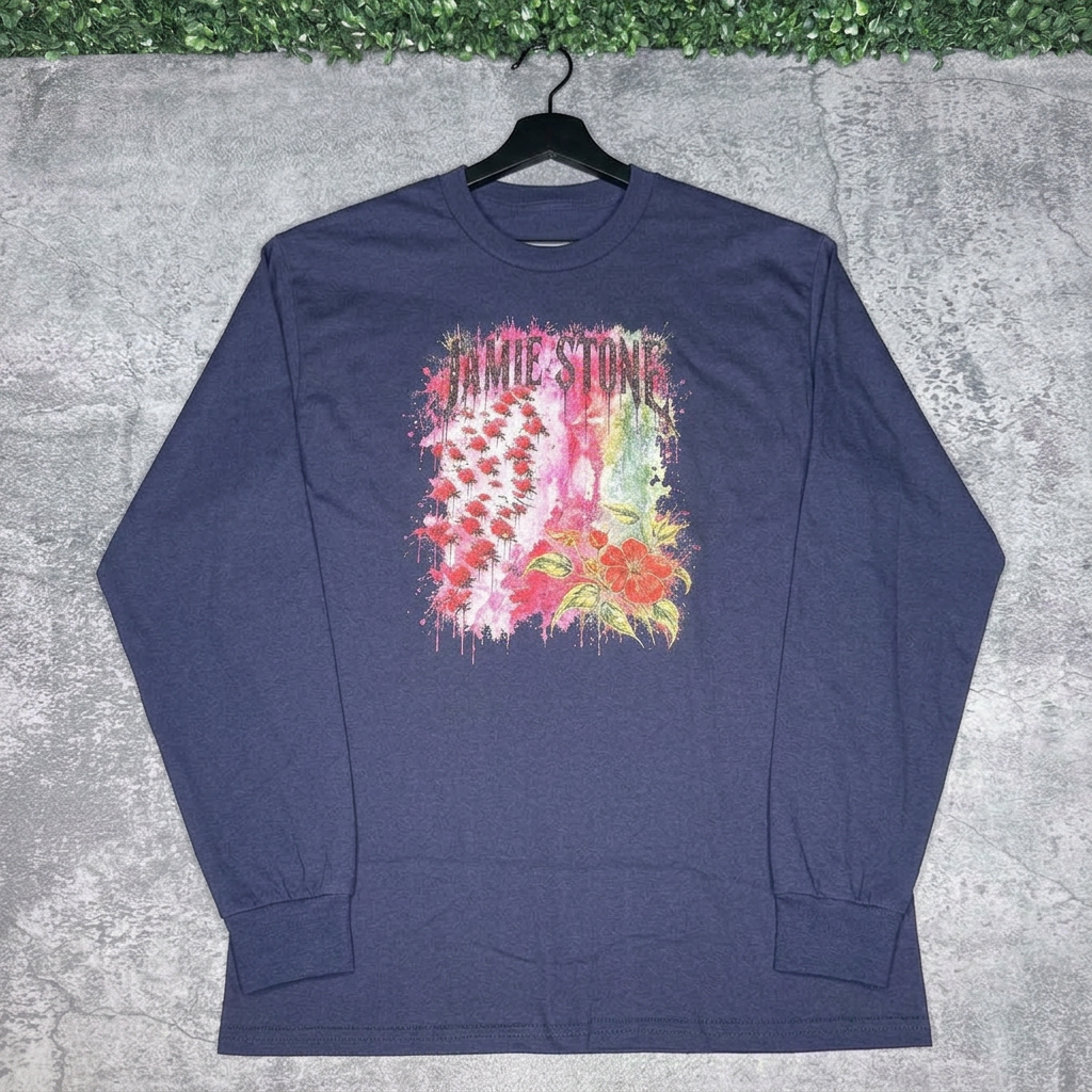 Jamie Stone Floral Navy long sleeve on hanger