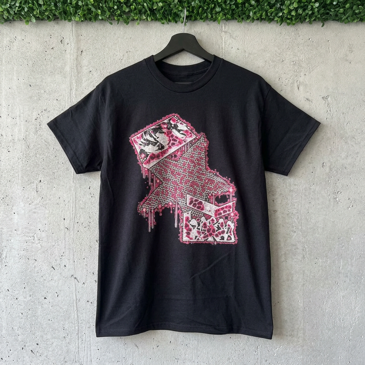 AI-generated hanging mockup of the Graffiti Star Tee