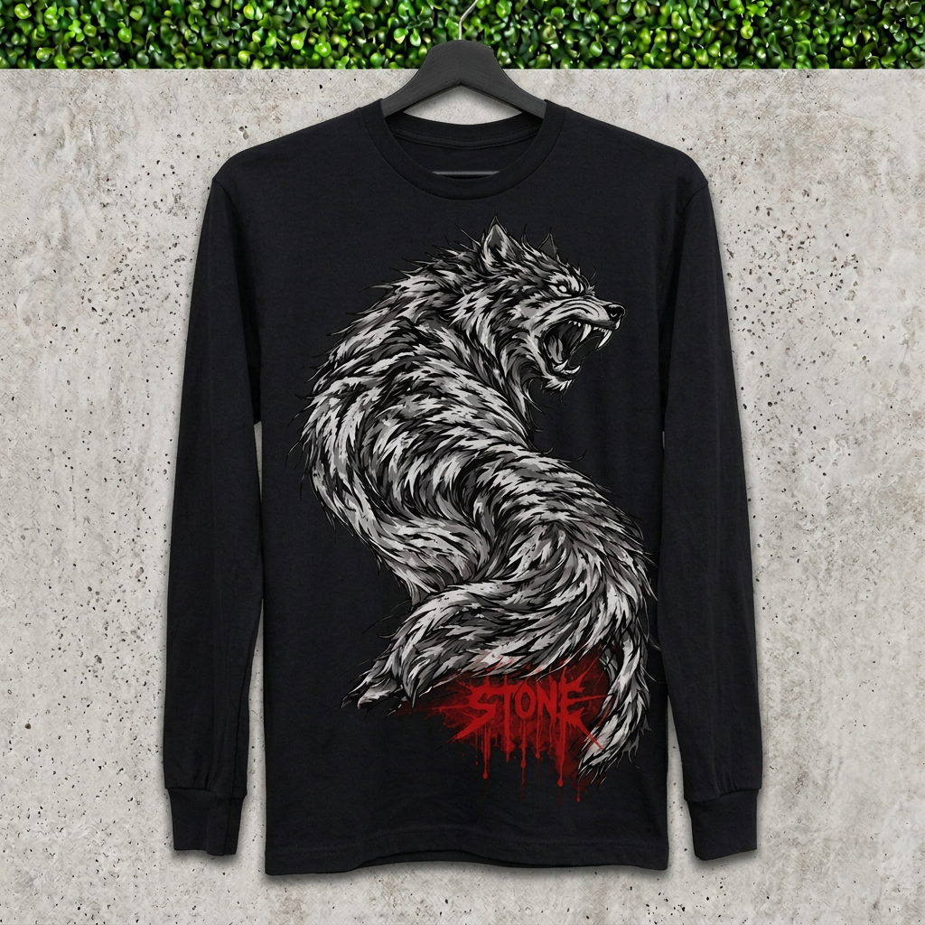 STONE Wolf Long Sleeve on a hanger