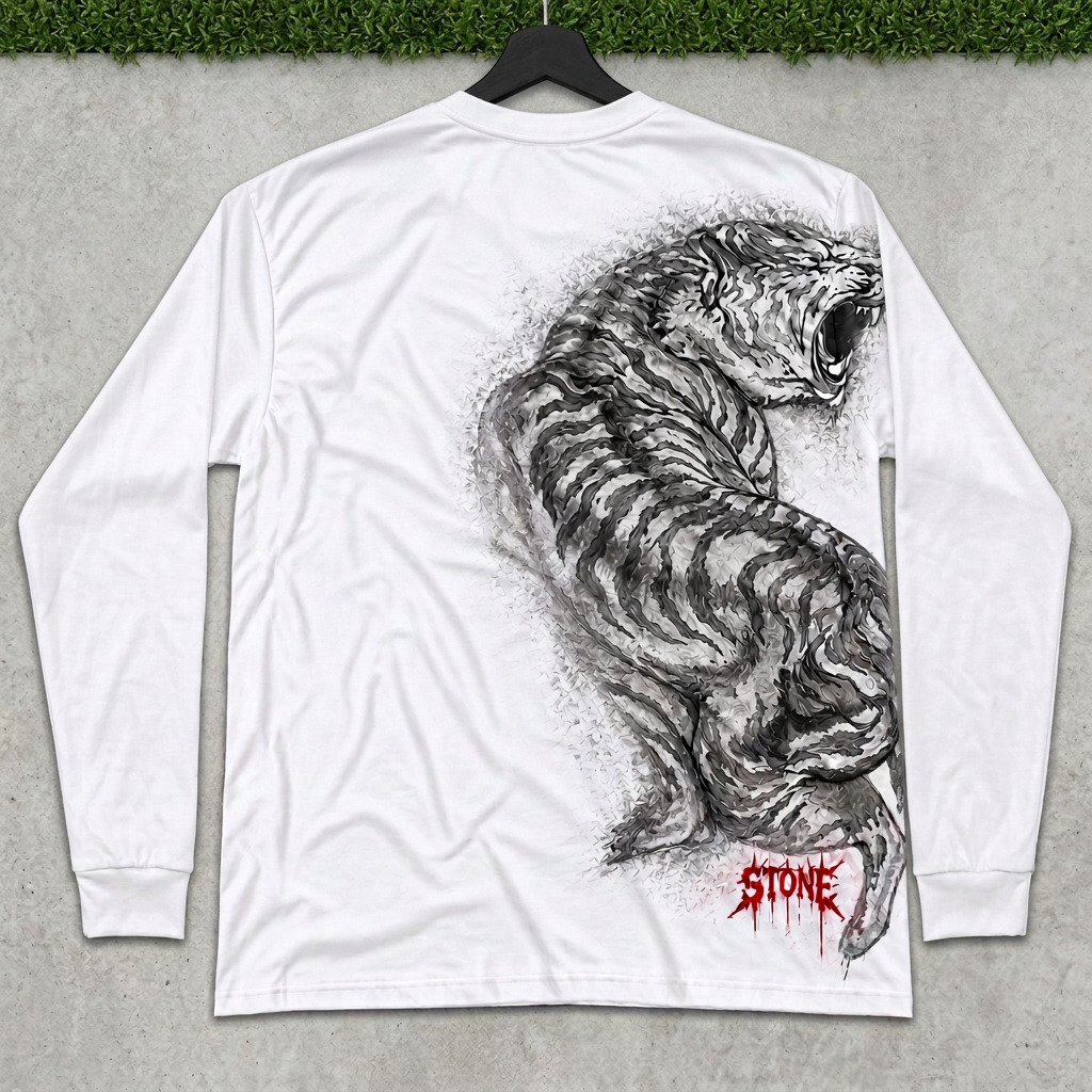 STONE Roaring Tiger White long sleeve hanger