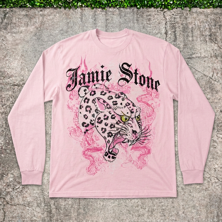 Jamie Stone Pink Leopard long sleeve flat lay