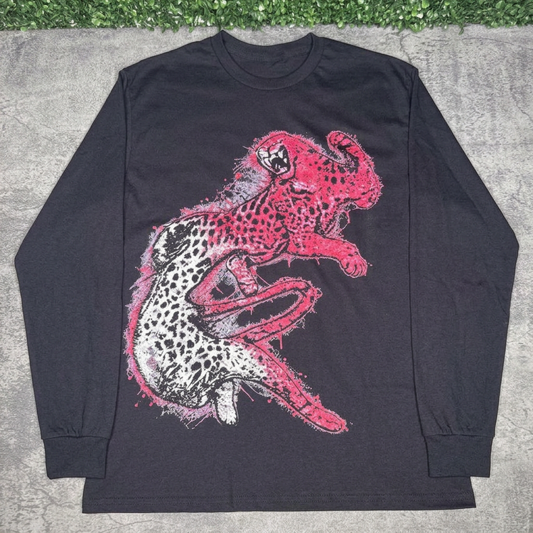 Pink Cheetah long sleeve flat lay