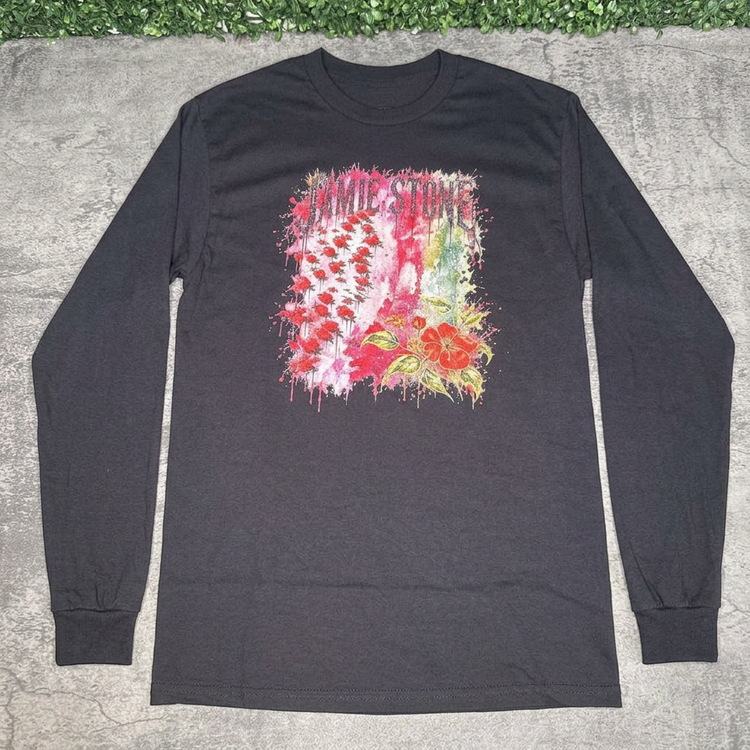 Jamie Stone Floral Black long sleeve flat lay