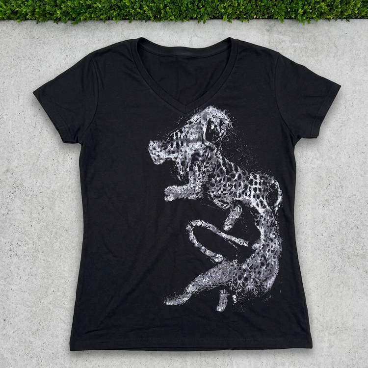 STONE Snow Leopard Women's V-Neck Tee
