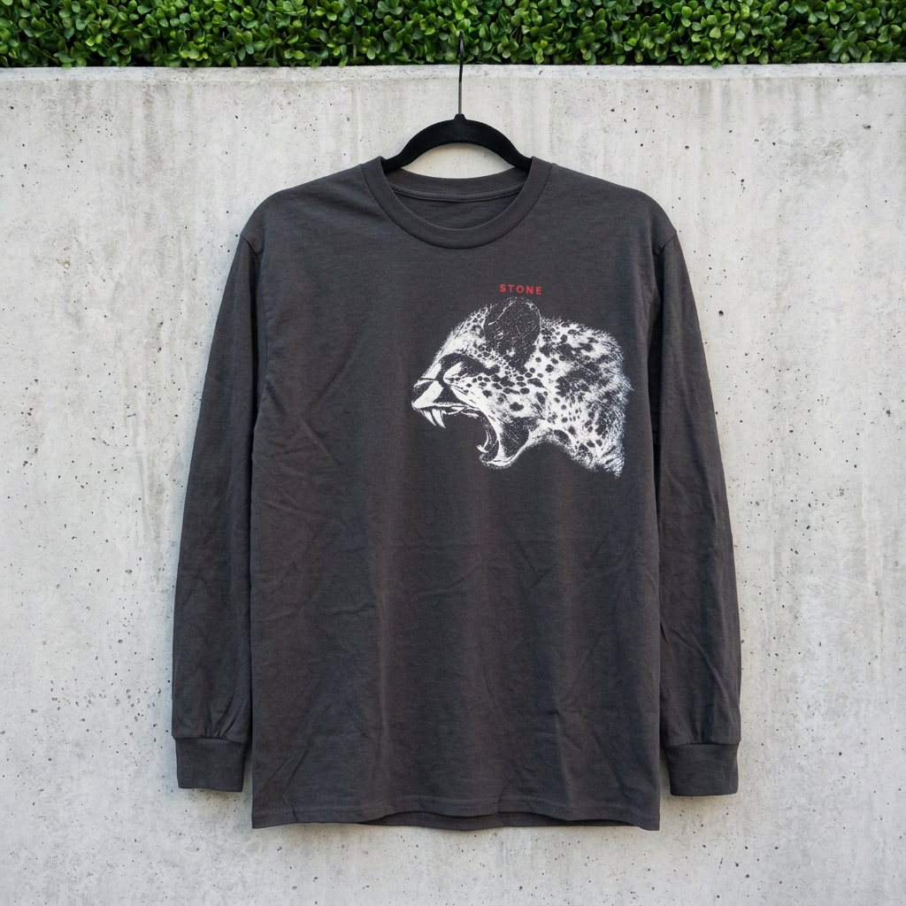 STONE Roaring Leopard long sleeve on hanger