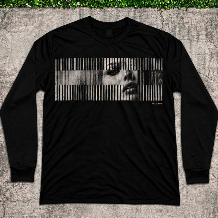 STONE Barcode Face long sleeve flat lay