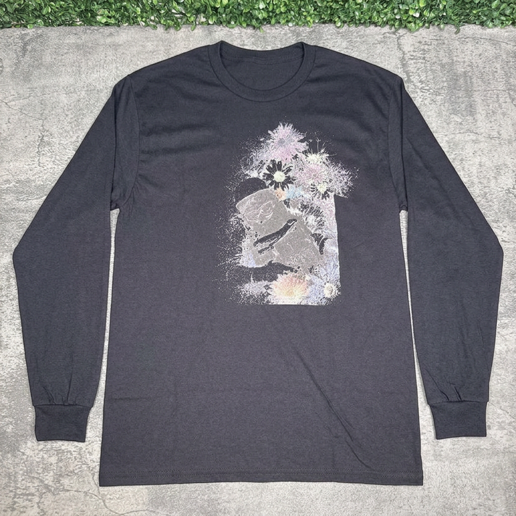 Pastel Floral Collage long sleeve flat lay