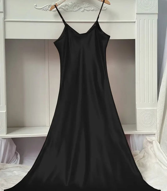 Luxurious Solid Satin Slip Nightdress