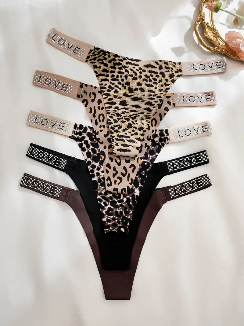 5-Pack Leopard Print Low-Rise Thongs – Fierce & Flirty