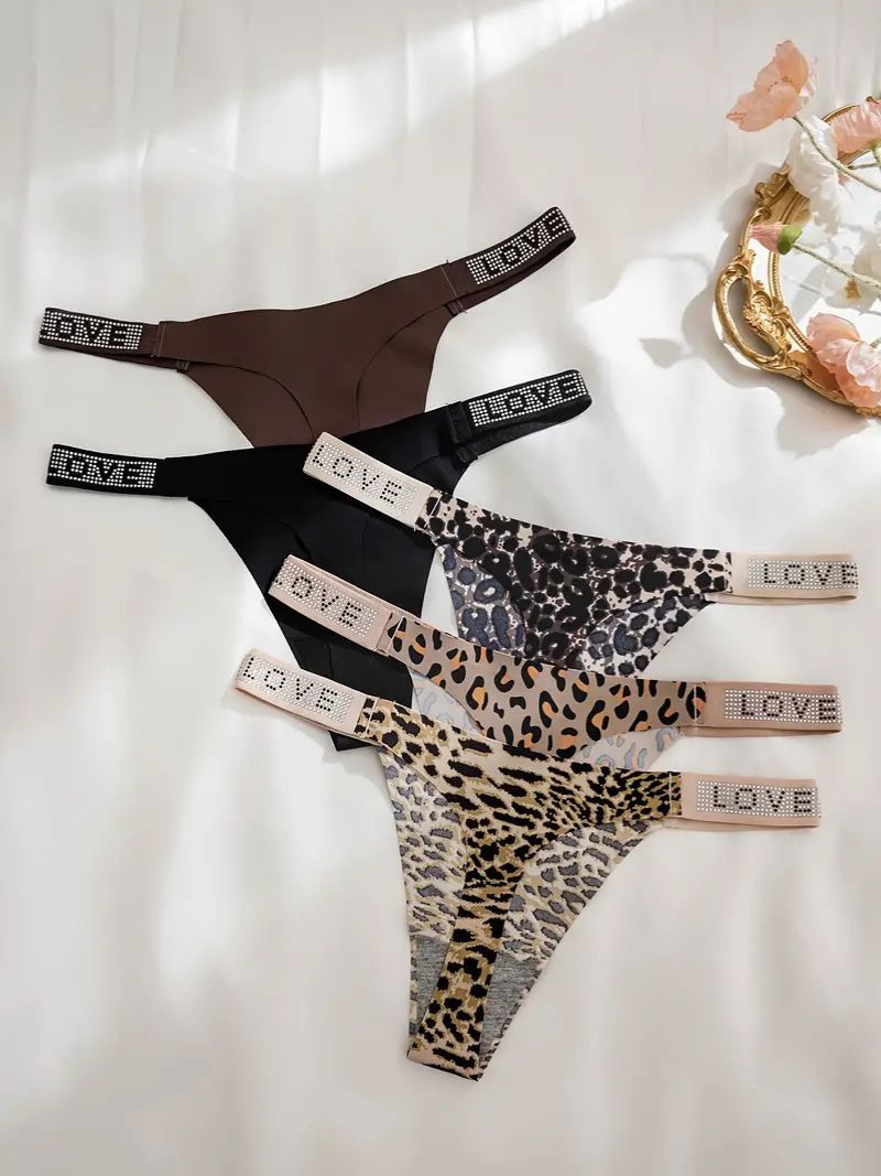 5-Pack Leopard Print Low-Rise Thongs – Fierce & Flirty