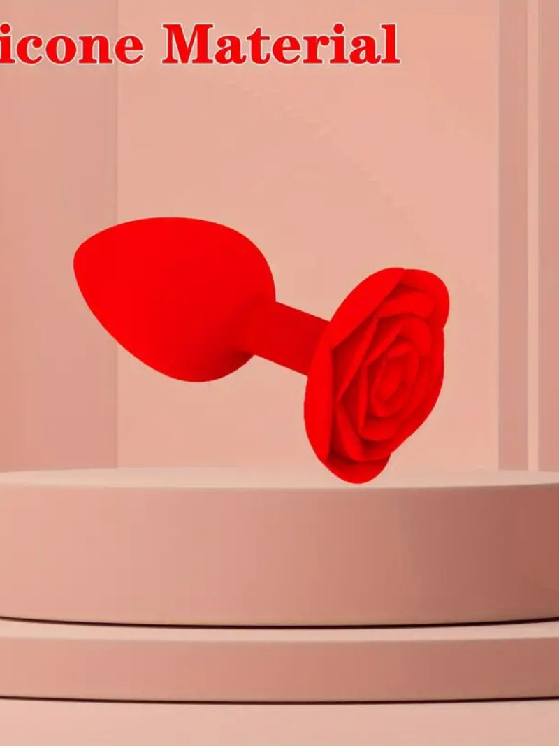 Men's Rose-Detail Silicone Butt Plug