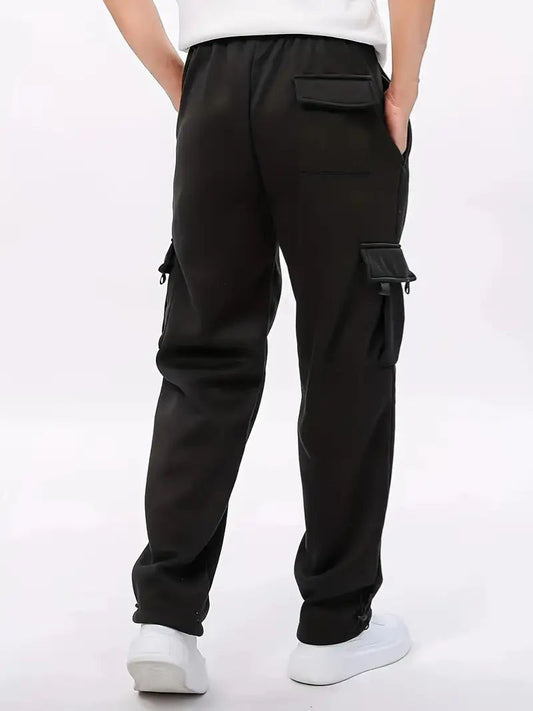 Casual Men’s Jogger Pants with Functional Multi-Pocket Design