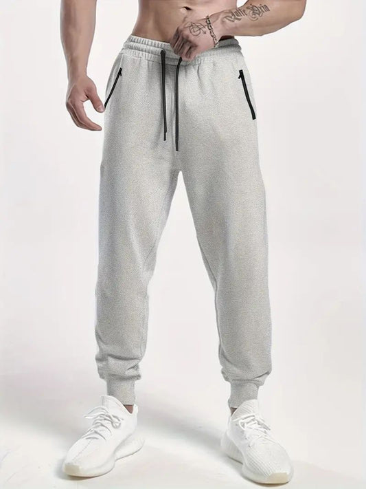 Everyday Casual Joggers for Men with Elastic Waist Design