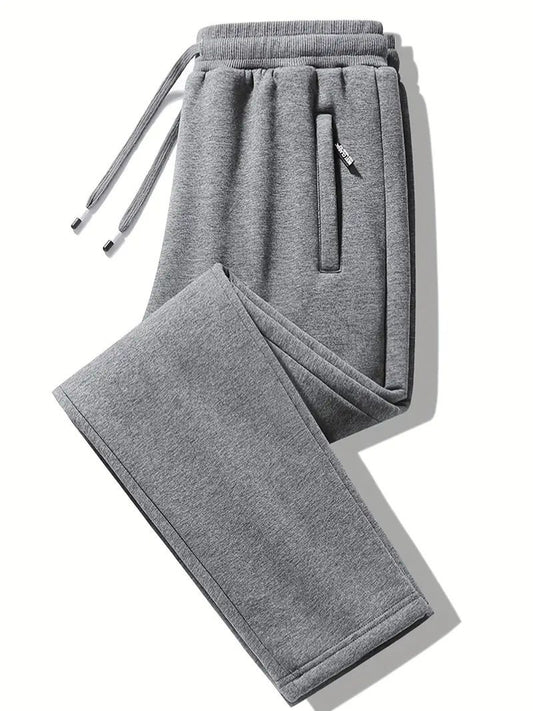 Stylish Men's Straight-Leg Pants with Functional Zippered Pockets