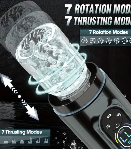 Versatile 6-in-1 Male Masturbator with Advanced Rotation Modes