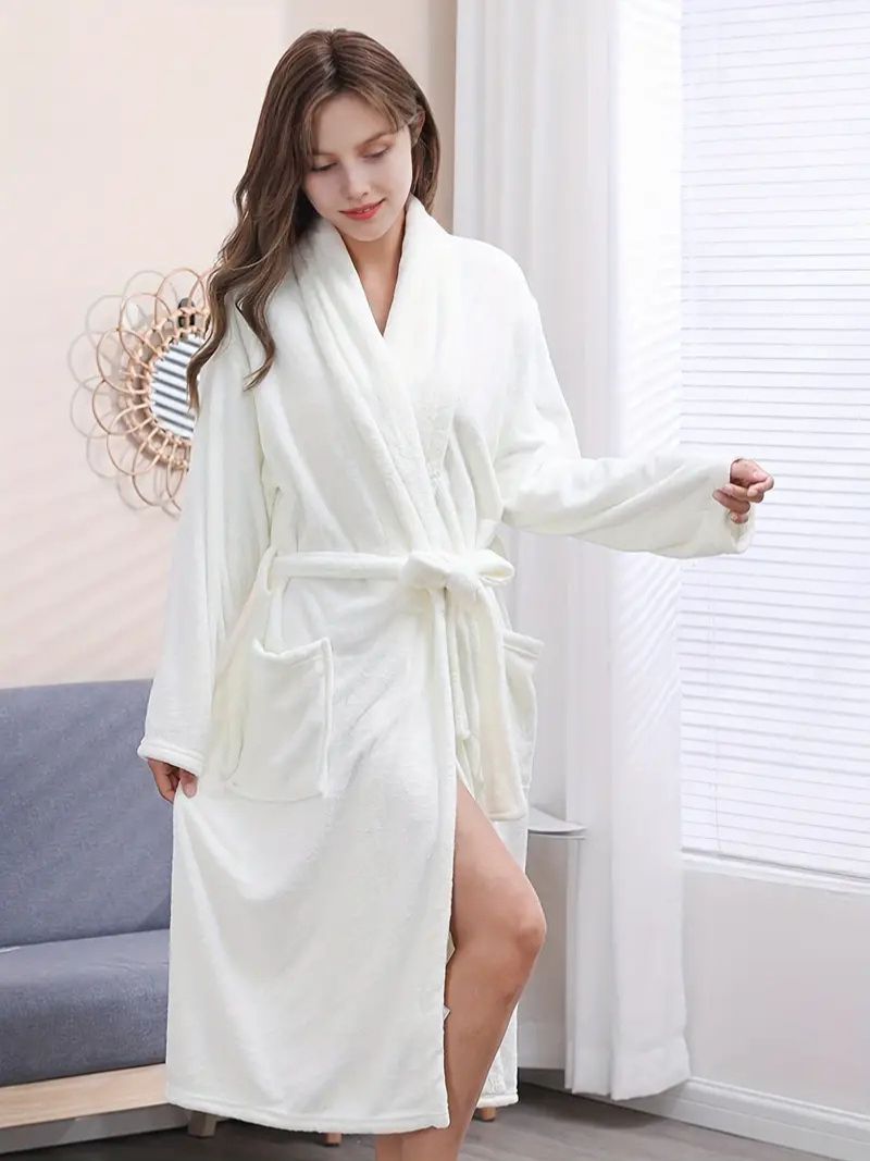 Snuggly Fleece Night Robe with Pockets