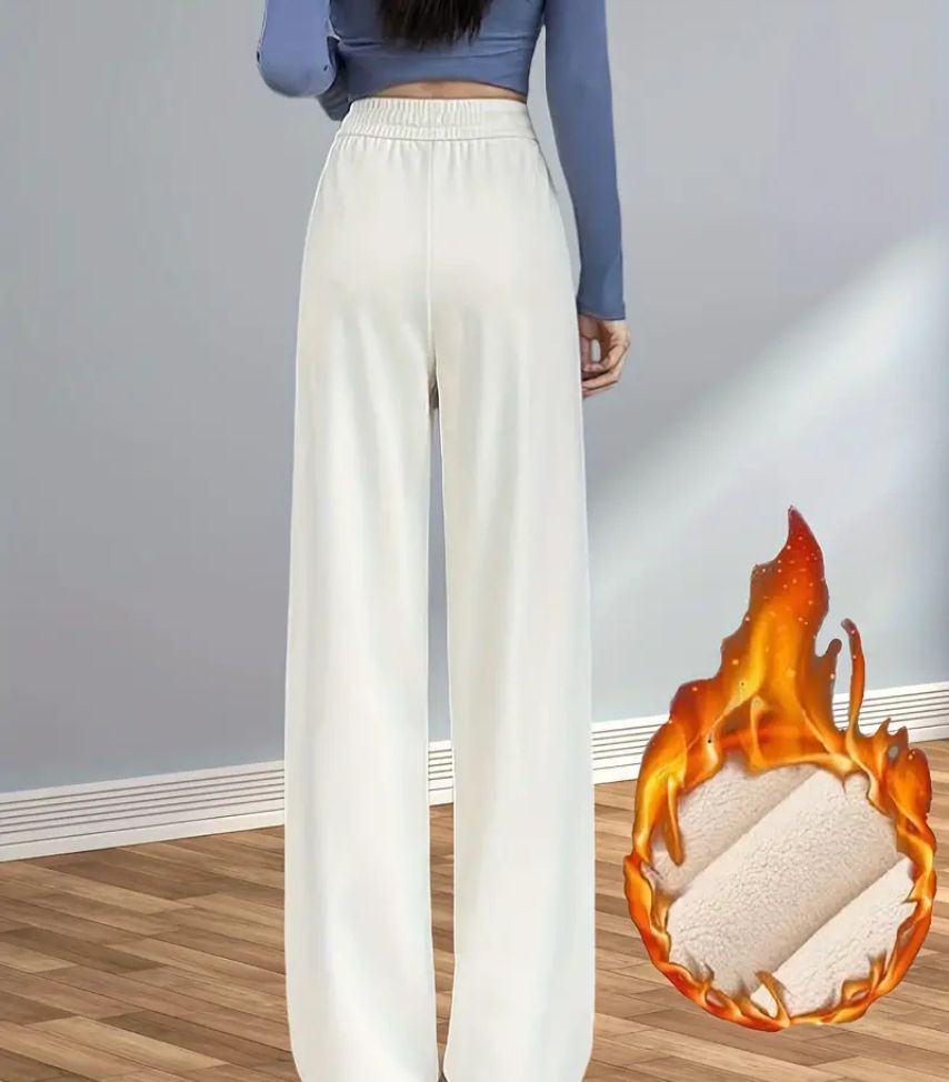 Winter Cozy Plush Thickened Wide Leg Pants