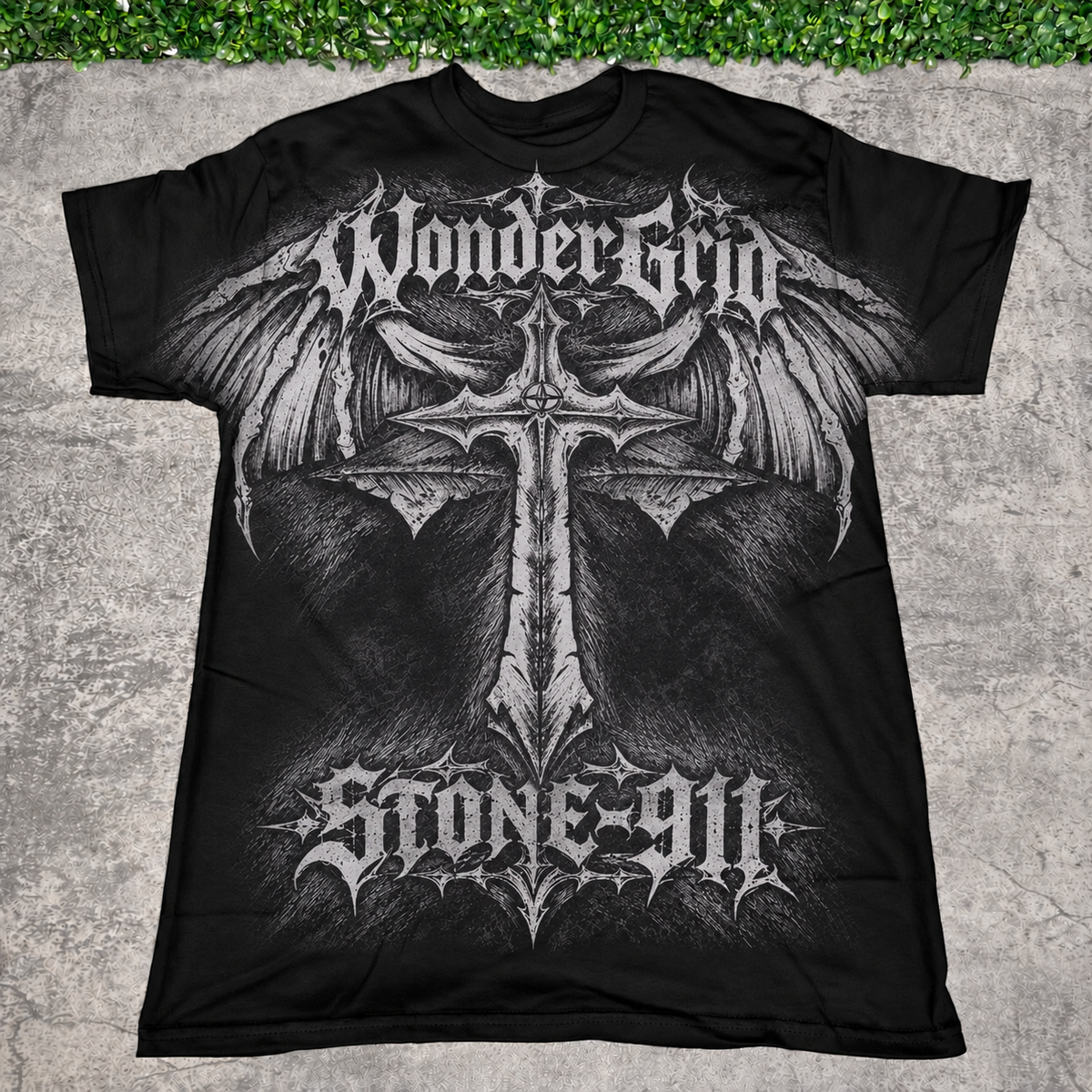 STONE-911 Winged Cross Tee